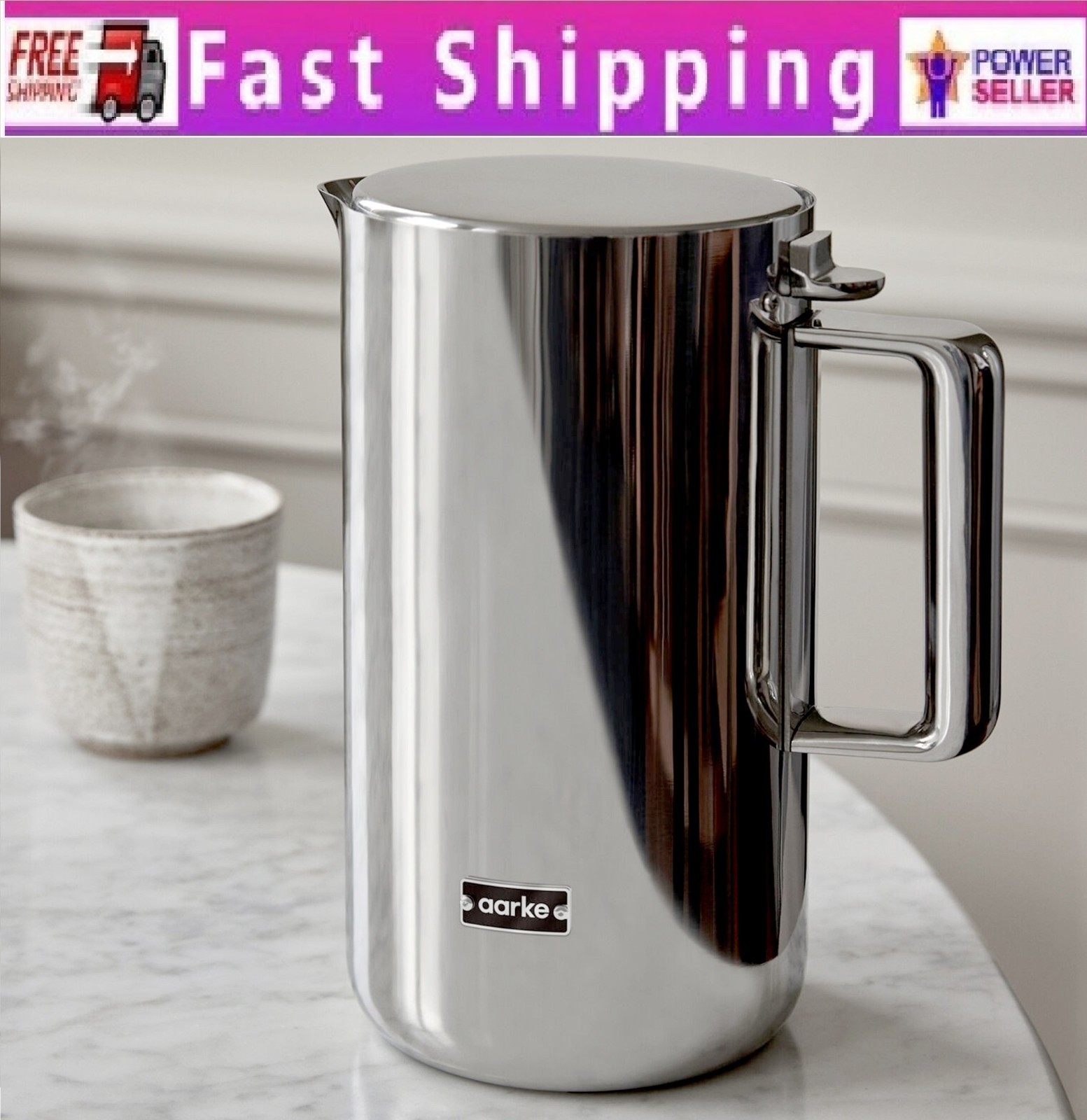 Aarke Electric Kettle, Stainless Steel, Authentic, Stock US-No Import Fees