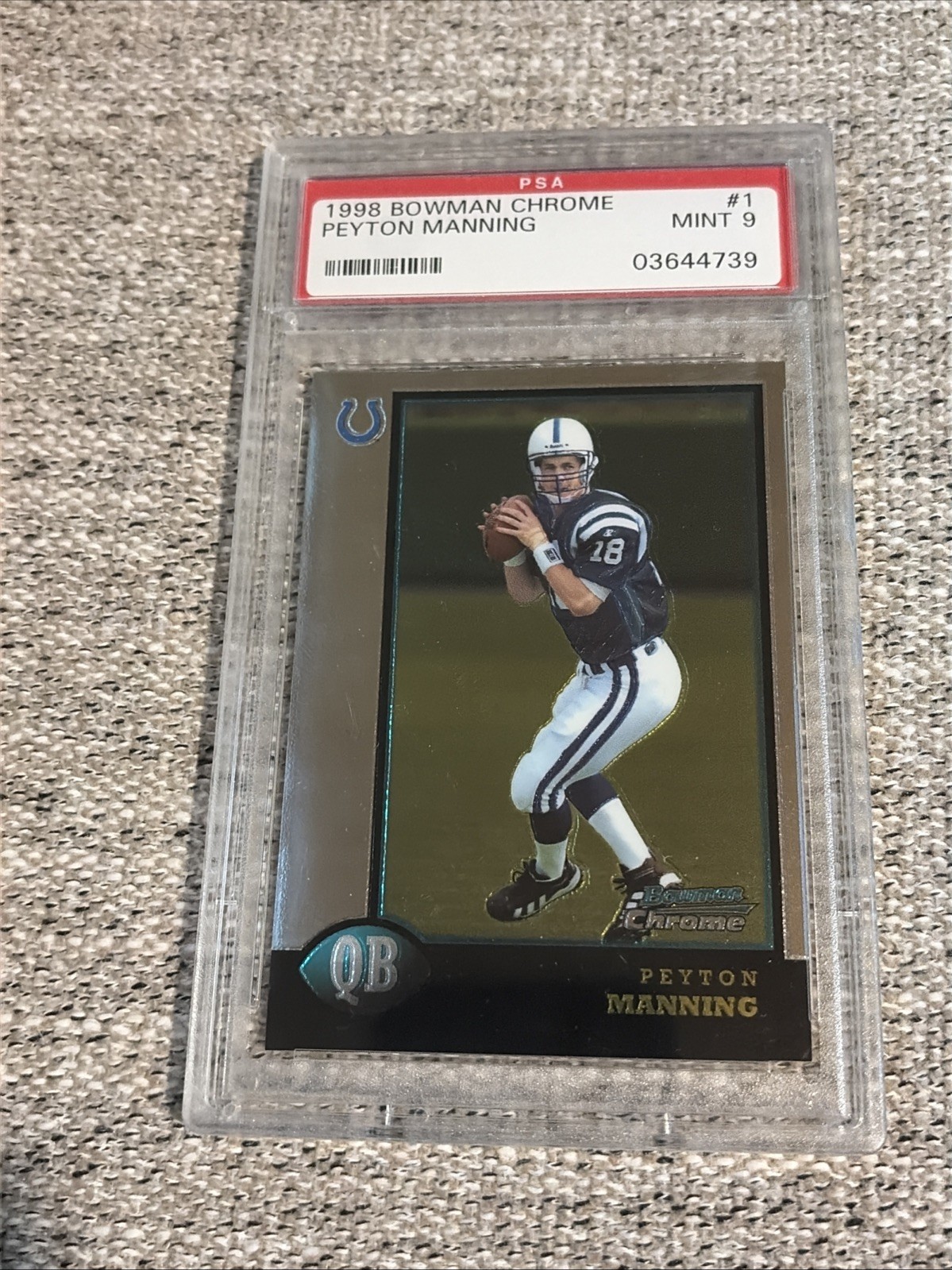 1998 Bowman Chrome Peyton Manning #1 Rookie RC PSA 9 Authenticated