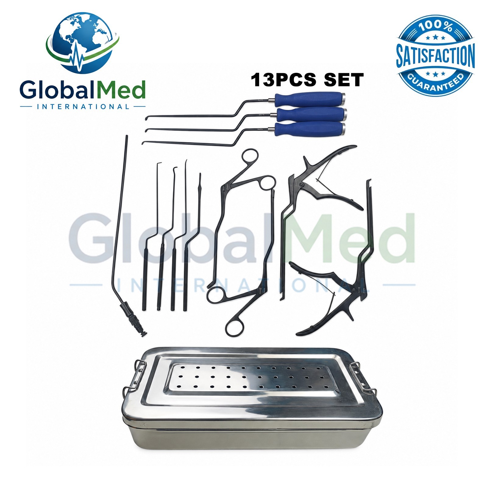 Posterior Lumbar Minimally Invasive Spine Instrument Set 13 Pcs Black W/Box