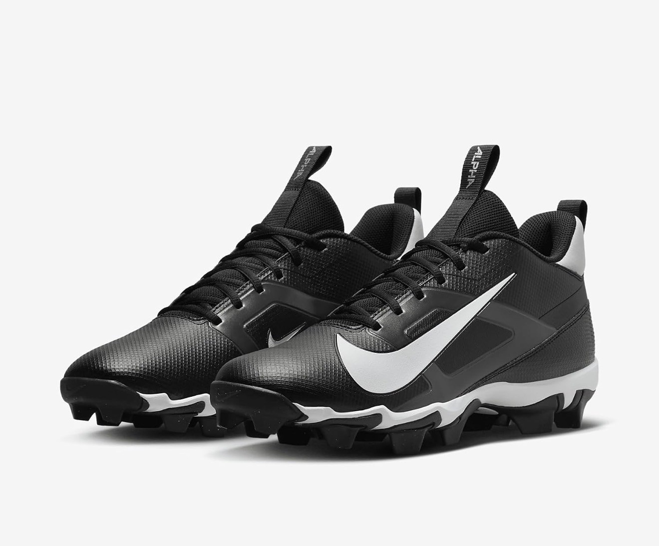 Brand New Nike-Alpha Menace 4-Shark Molded Football Cleats-Black/White Size 11