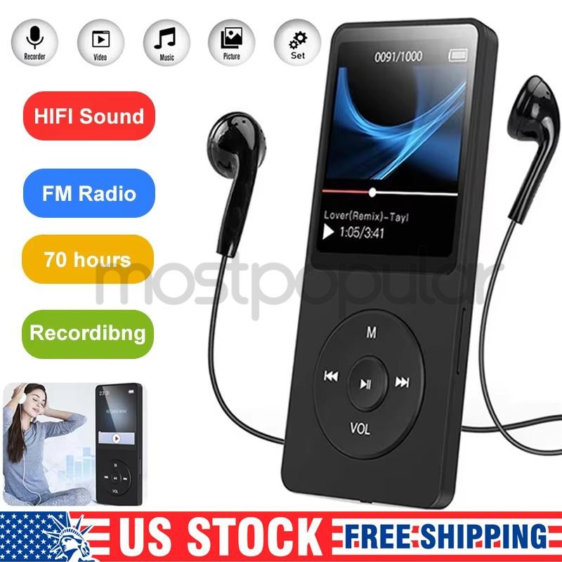 Support 128GB Bluetooth MP4/MP3 Lossless Music Player FM Radio Recorder Sports