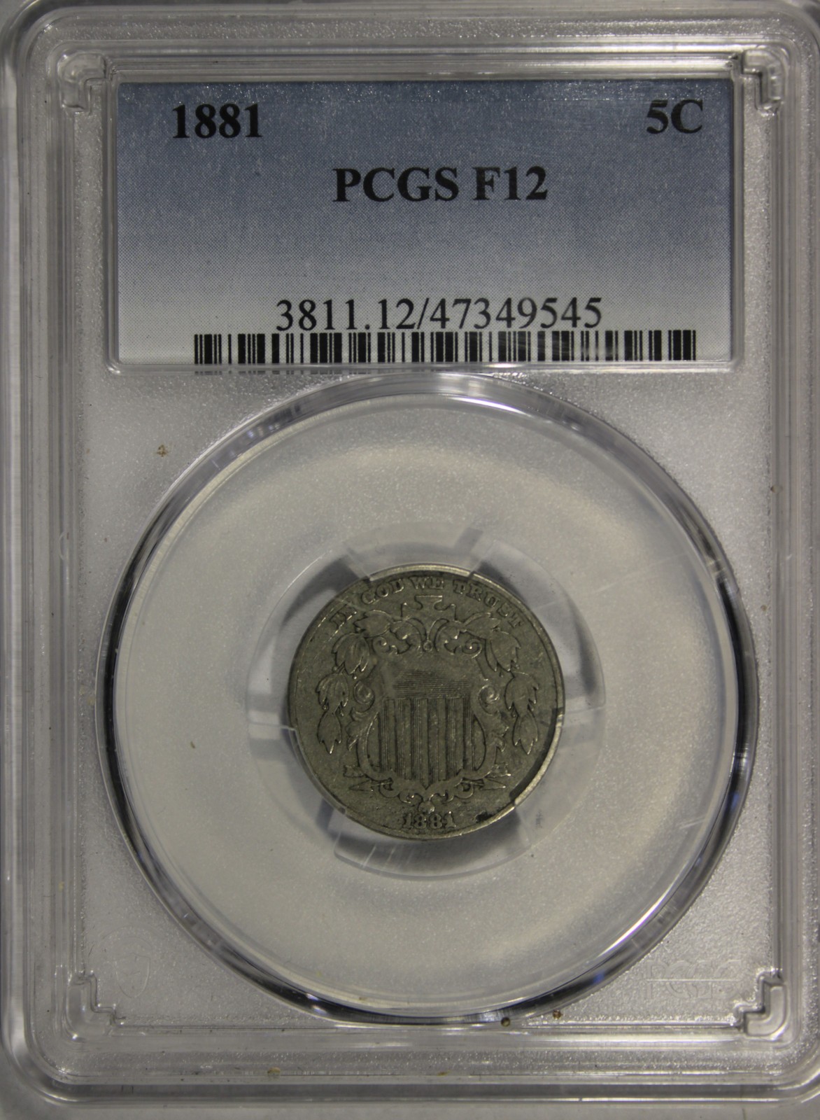 1881 Shield Nickel PCGS F12 1881 Shield Nickel PCGS F12