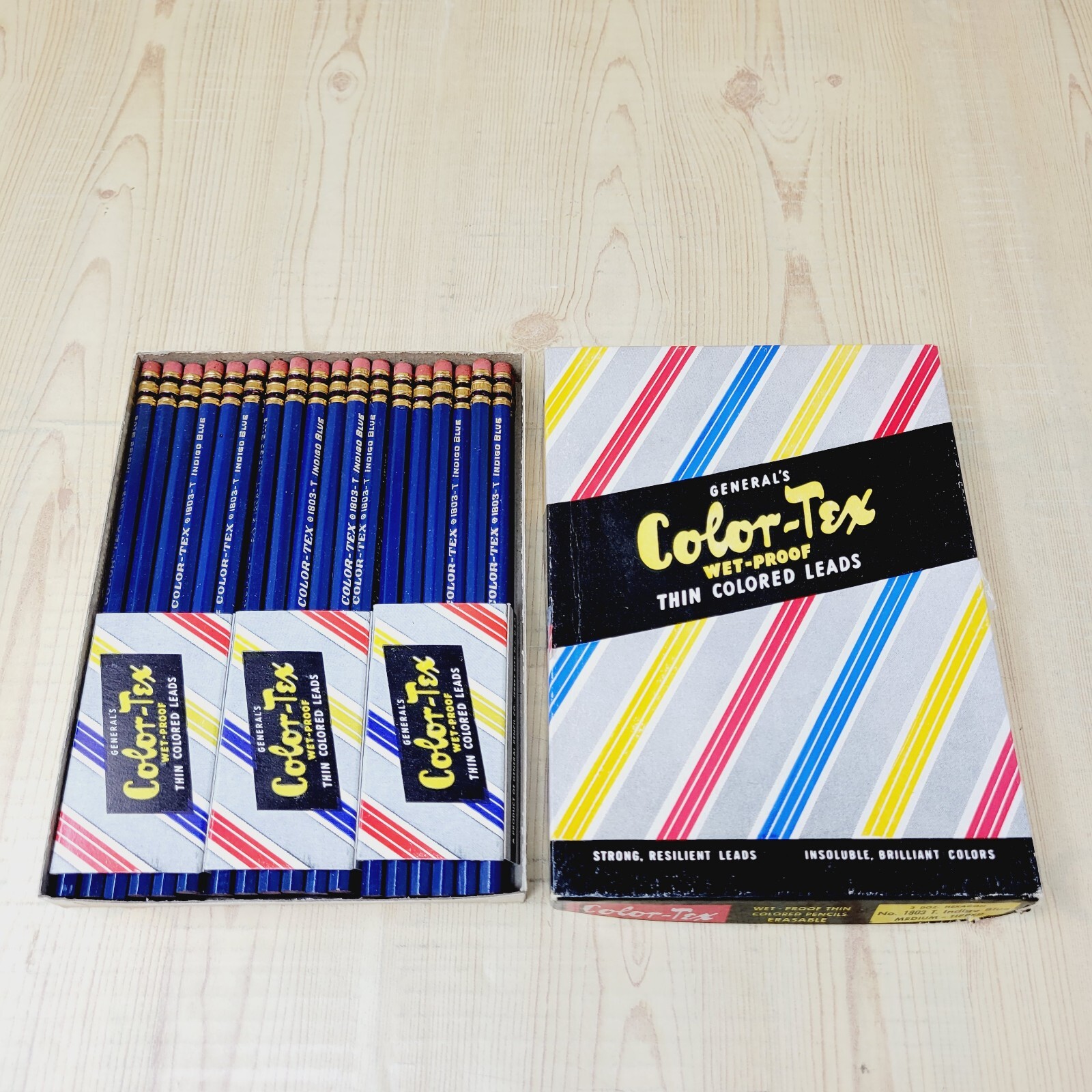 36 VTG Pencils General’s Wet-Proof Color Tex 1803 T Indigo Blue New Old Stock M 36 VTG Pencils General’s Wet-Proof Color Tex 1803 T Indigo Blue New Old Stock M