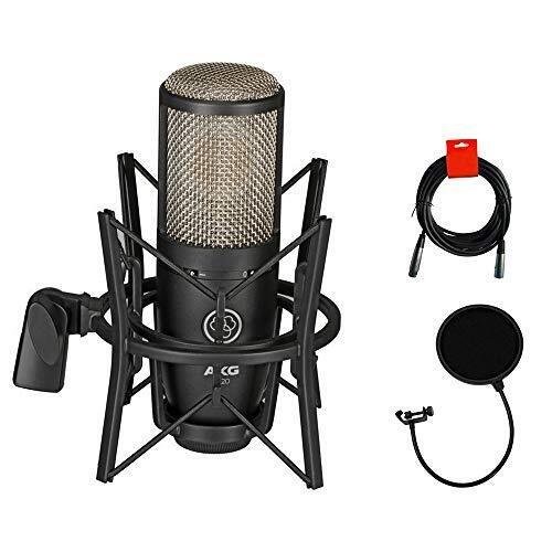 AKG P220 Large Diaphragm Condenser Microphone+Case+Pop Filter+Cable 