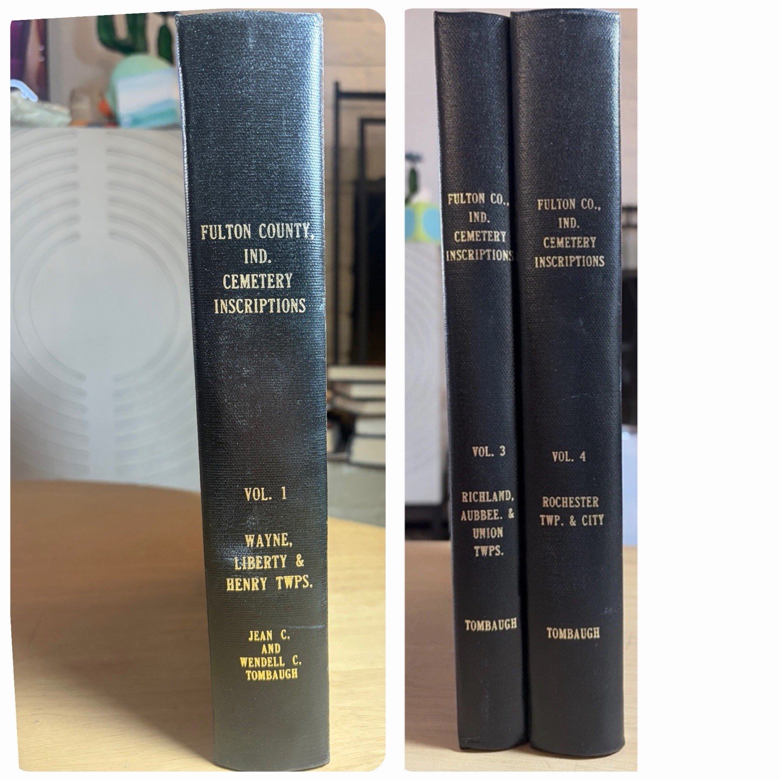 Fulton County Indiana Cemetery Inscriptions Vol 1 3 & 4 Tombaugh Geneological