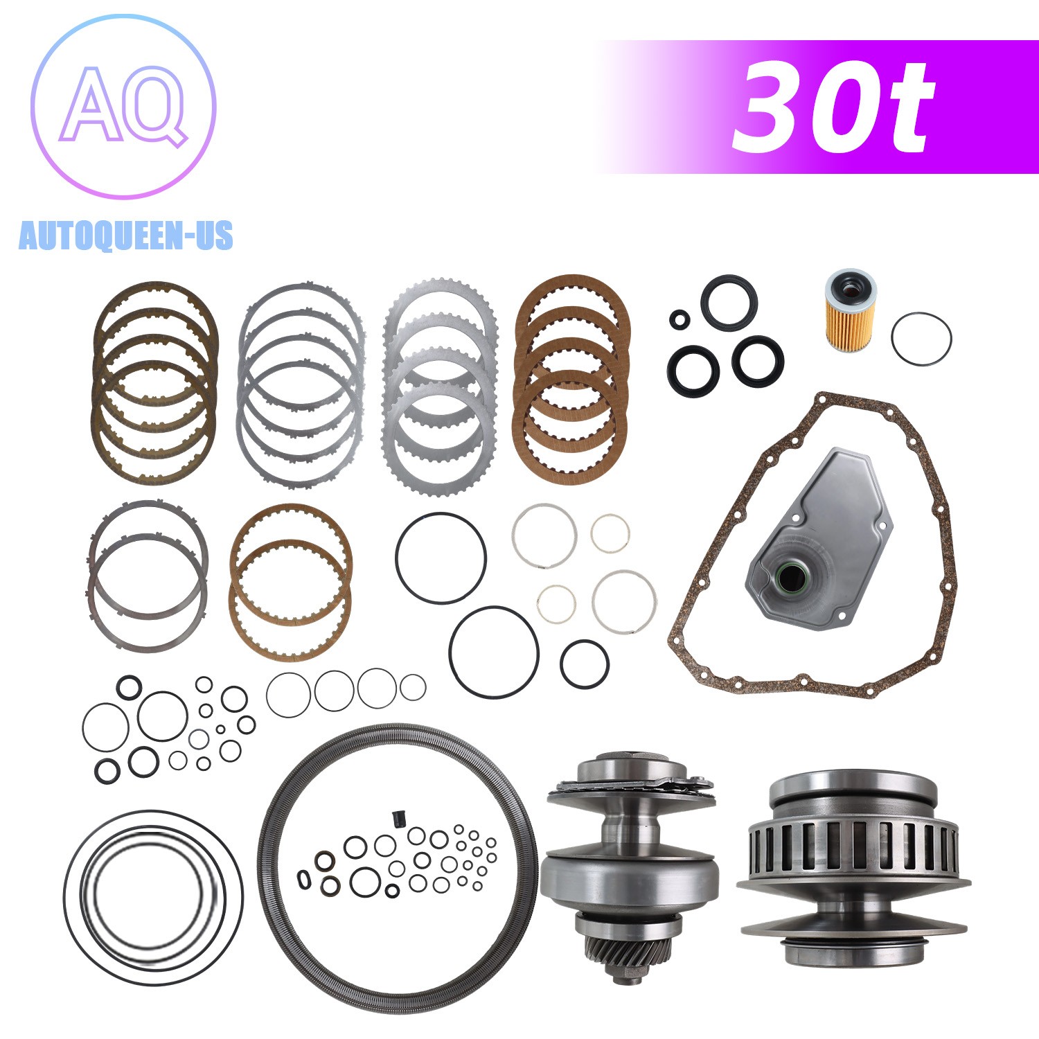 30T Transmission Master Rebuild Kit & Pulley W/ Belt for Nissan JF015E RE0F11A