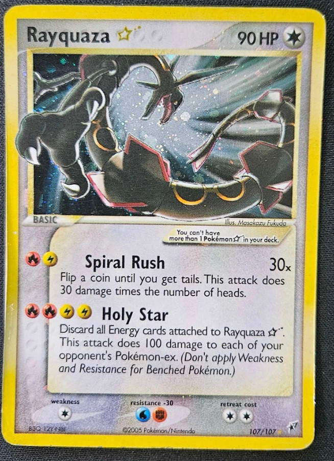 2005 Pokémon TCG Rayquaza Gold Star EX Deoxys 107/107 2005 Pokémon TCG Rayquaza Gold Star EX Deoxys 107/107