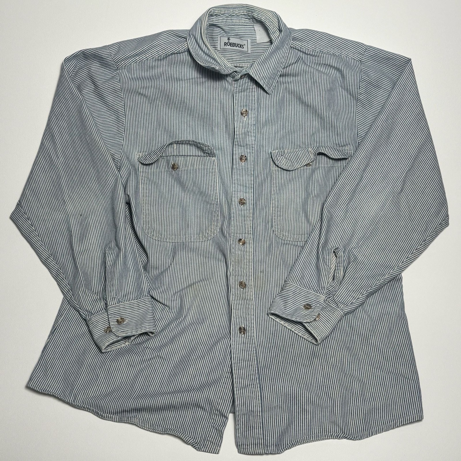 Vintage Roebucks Hickory Stripe Work Shirt