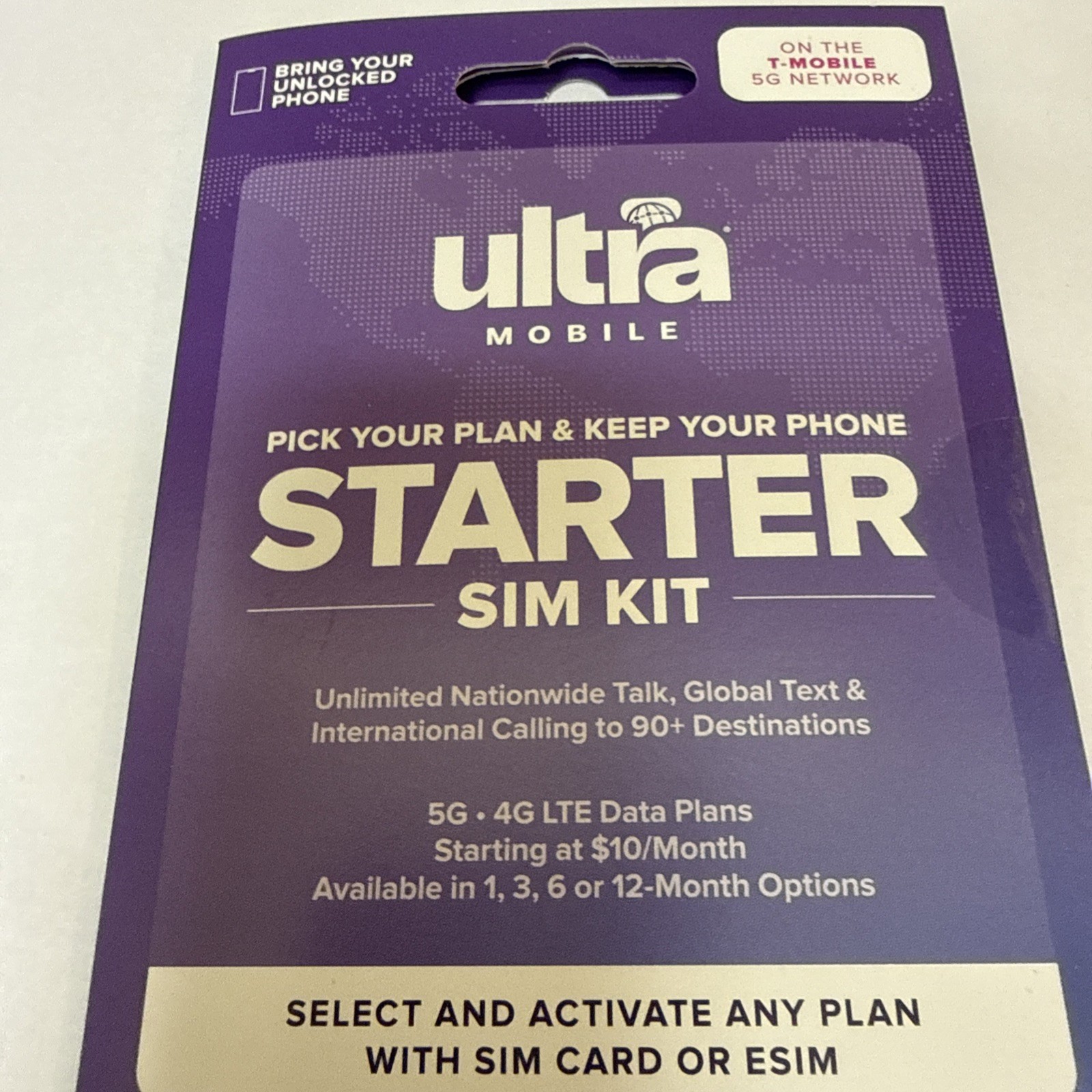 Ultra Mobile nano E SIM card for Unlocked Cell Phones Starter Must Mail New