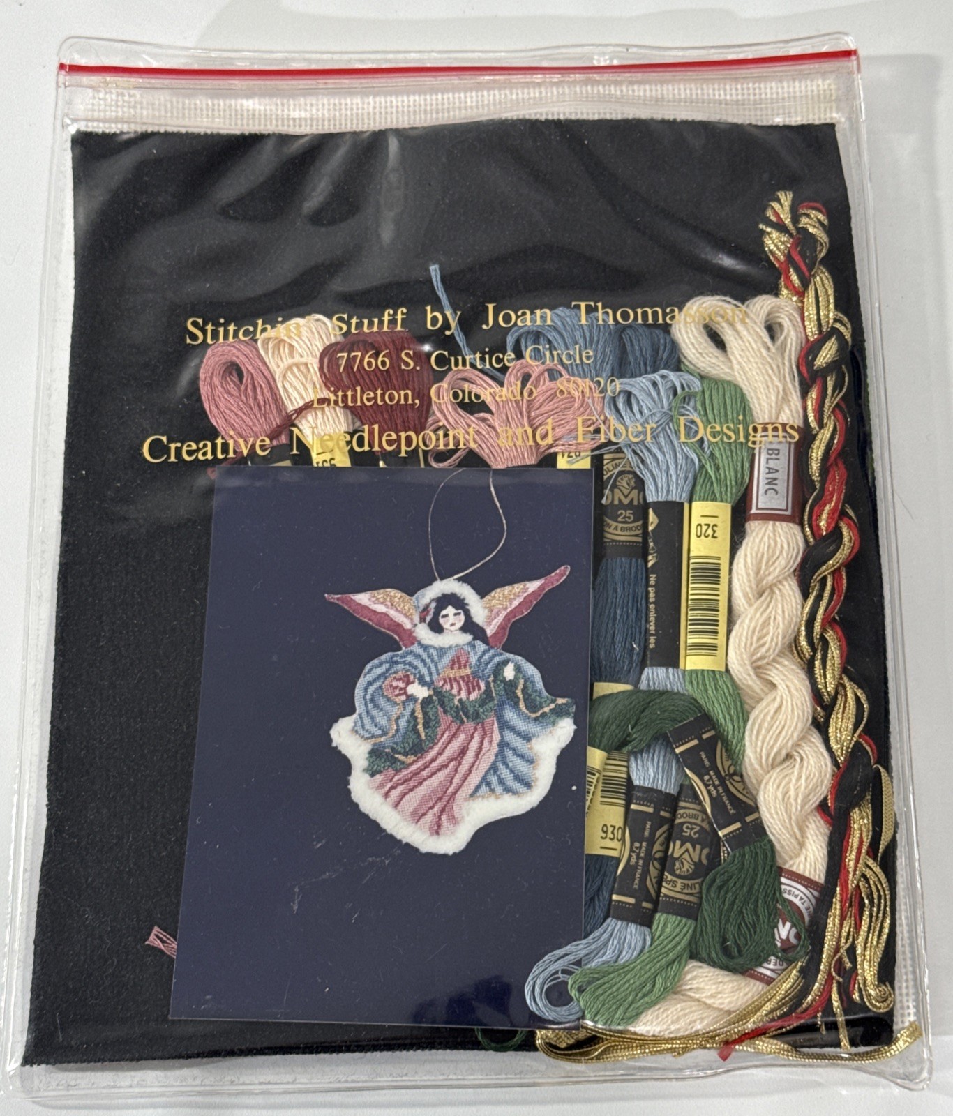 Stitchin' Stuff Joan Thomasson 1991 CHRISTMAS ANGEL Kit Needlepoint
