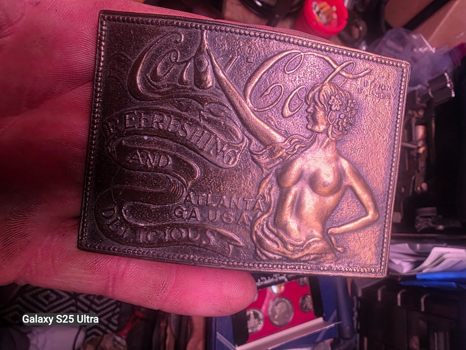 Antique Coca-Cola Belt Buckle Solid Brass With Nude Woman Atlanta GA Antique Coca-Cola Belt Buckle Solid Brass With Nude Woman Atlanta GA