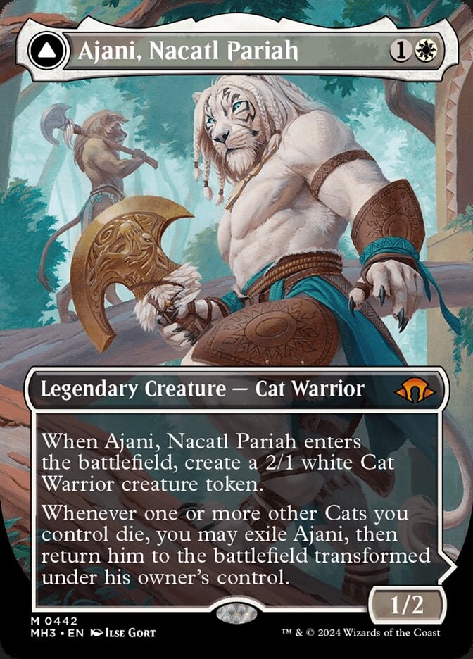 x1 Ajani, Nacatl Pariah // Ajani, Nacatl Avenger MH3 MTG 442 BORDERLESS 1x