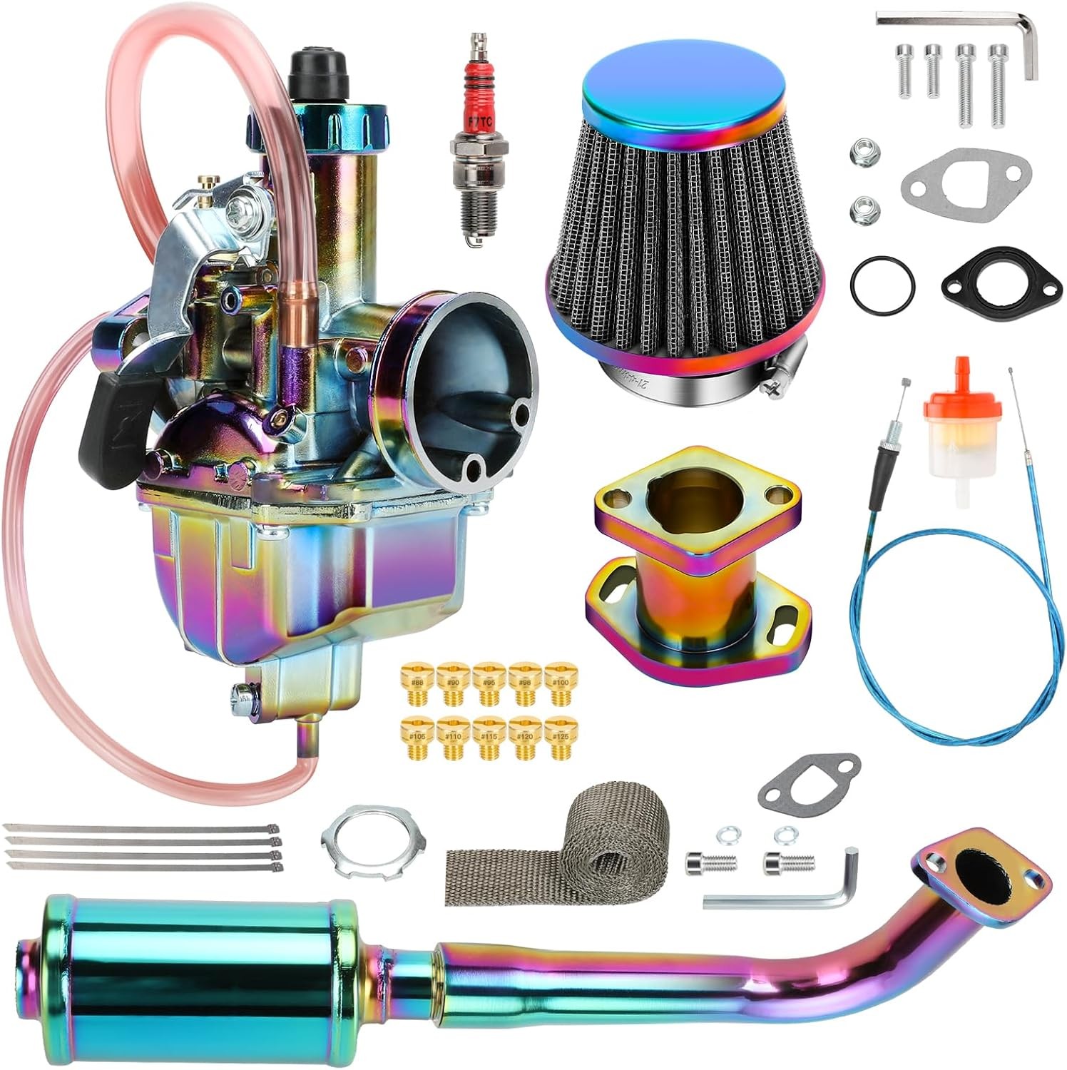 VM22 26mm Carburetor Exhaust Muffler Kit For 212cc CT200U BT200X GX160 Go Kart