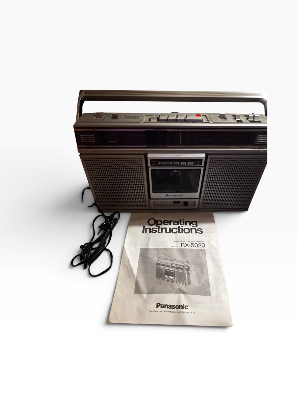 Vintage Panasonic RX-5020 AM/FM Stereo Cassette Boombox Recorder w/Manual WORKS 