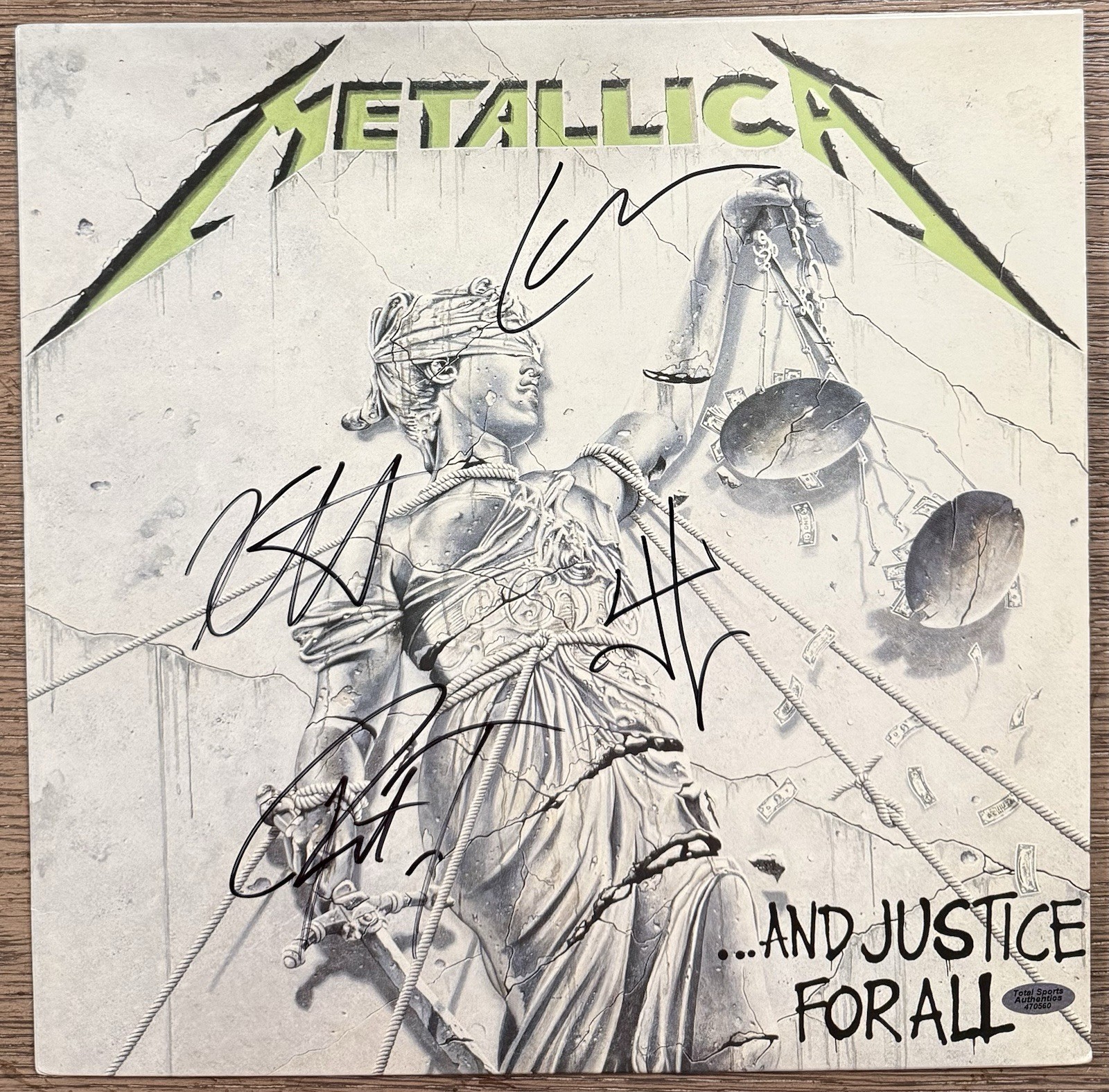 Metallica ...And Justice for All Signed Vinyl Record LP w/ TSA Authentication