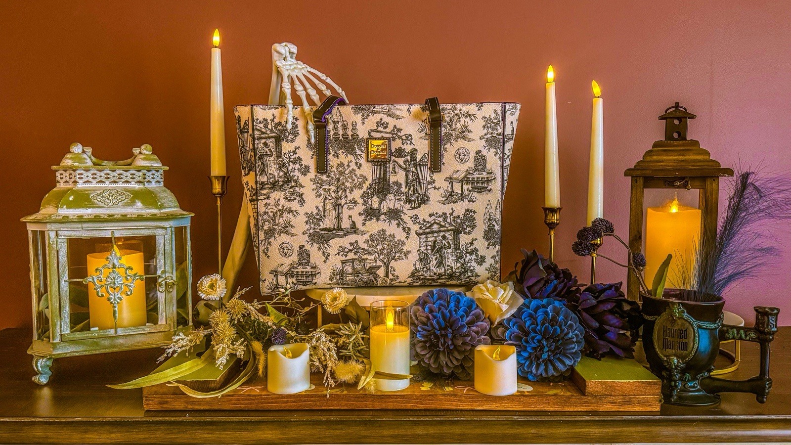 Dooney & Bourke Disney 2024 Haunted Mansion Tote Bag Toile