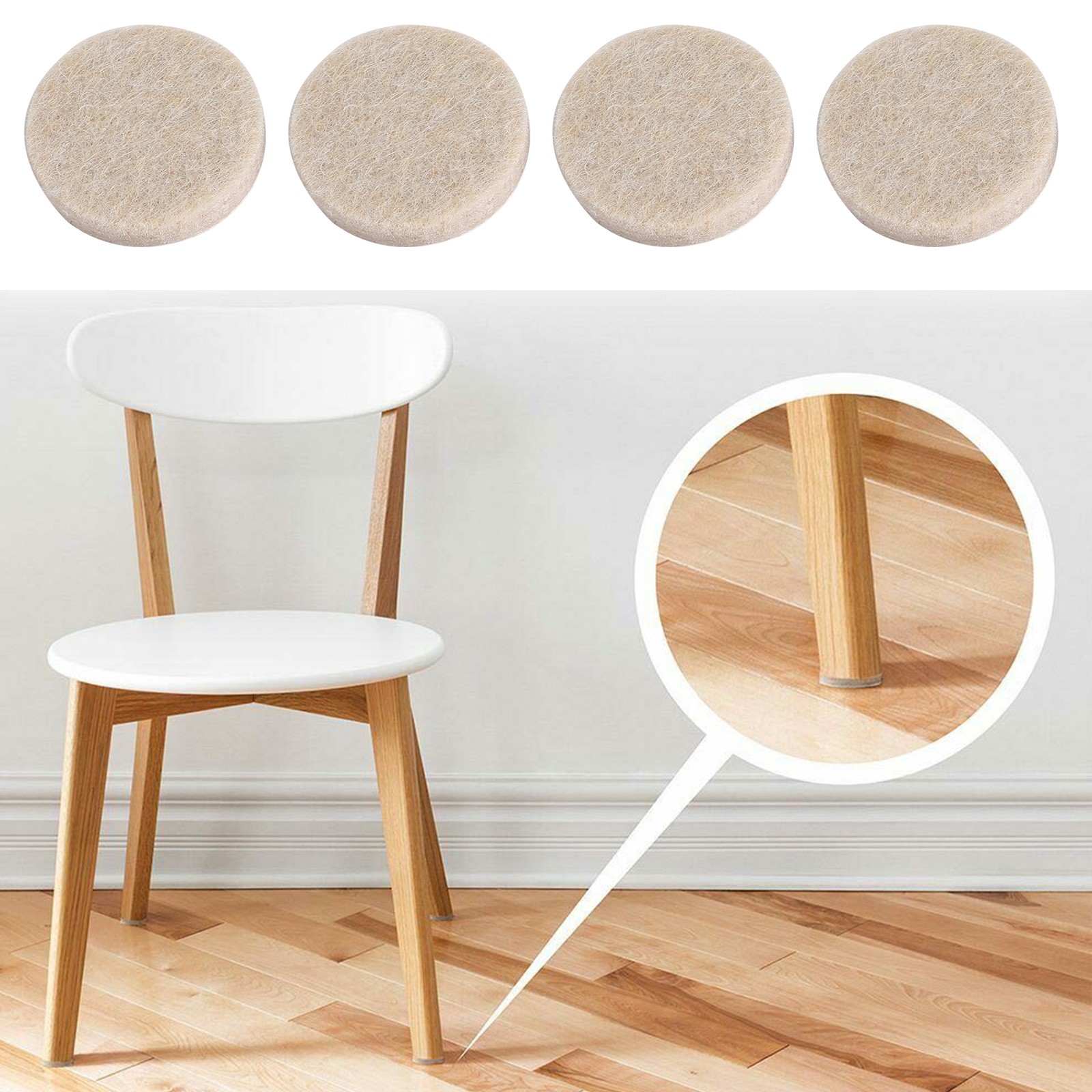 🏡🚀32PCS Furniture Felt Pads Round Floor Protector Chair/Table Leg Sticky Back
