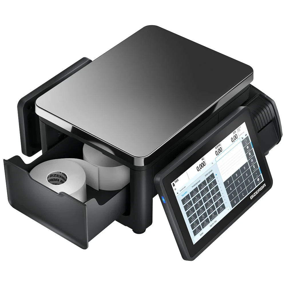 Bizerba Q1 100 30 lb Price Computing Scale w/ Label Printer - Front/Back Display