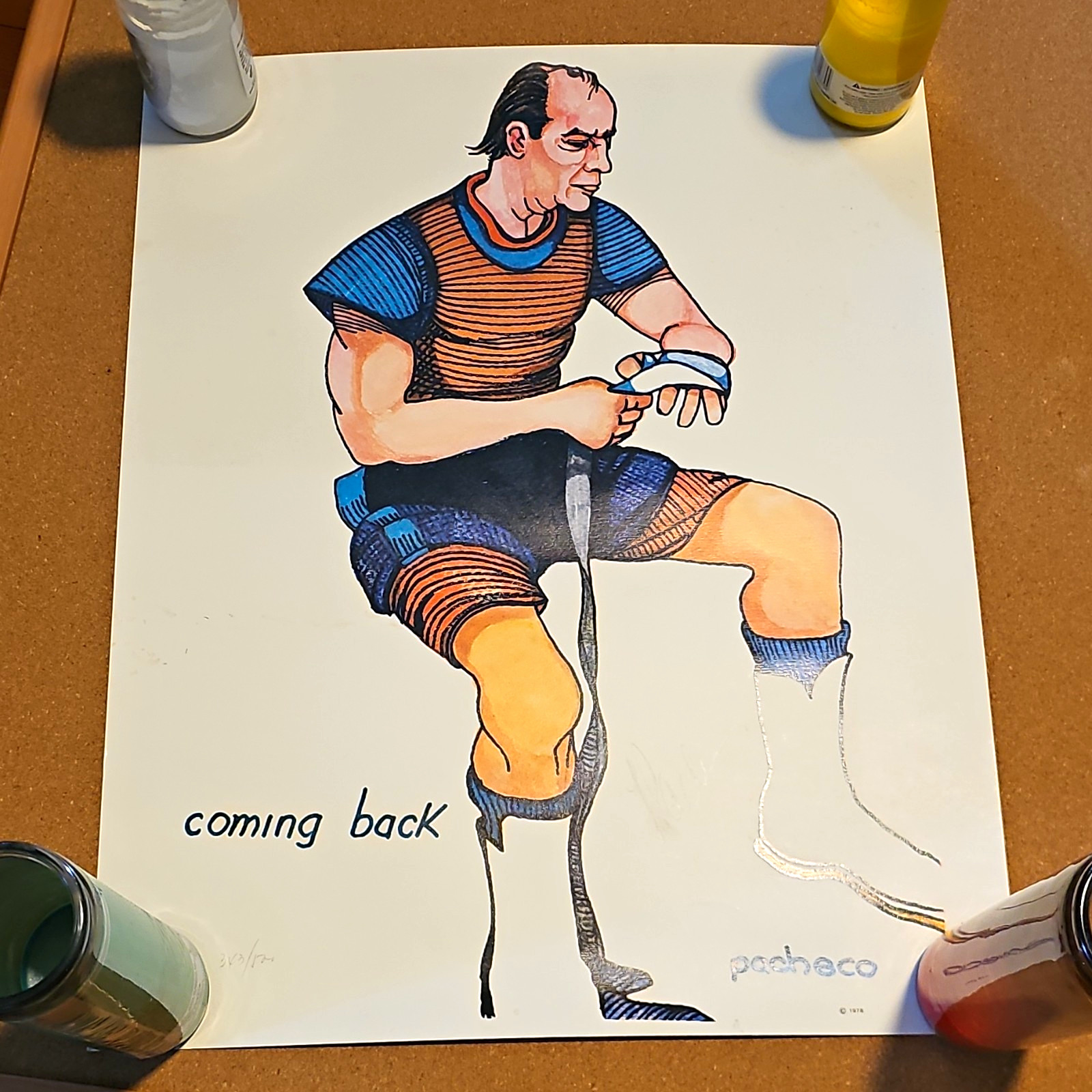 Pacheco Coming Back 1978 Signed Numbered Limited Ed Lithograph 16x20 Pacheco Coming Back 1978 Signed Numbered Limited Ed Lithograph 16x20