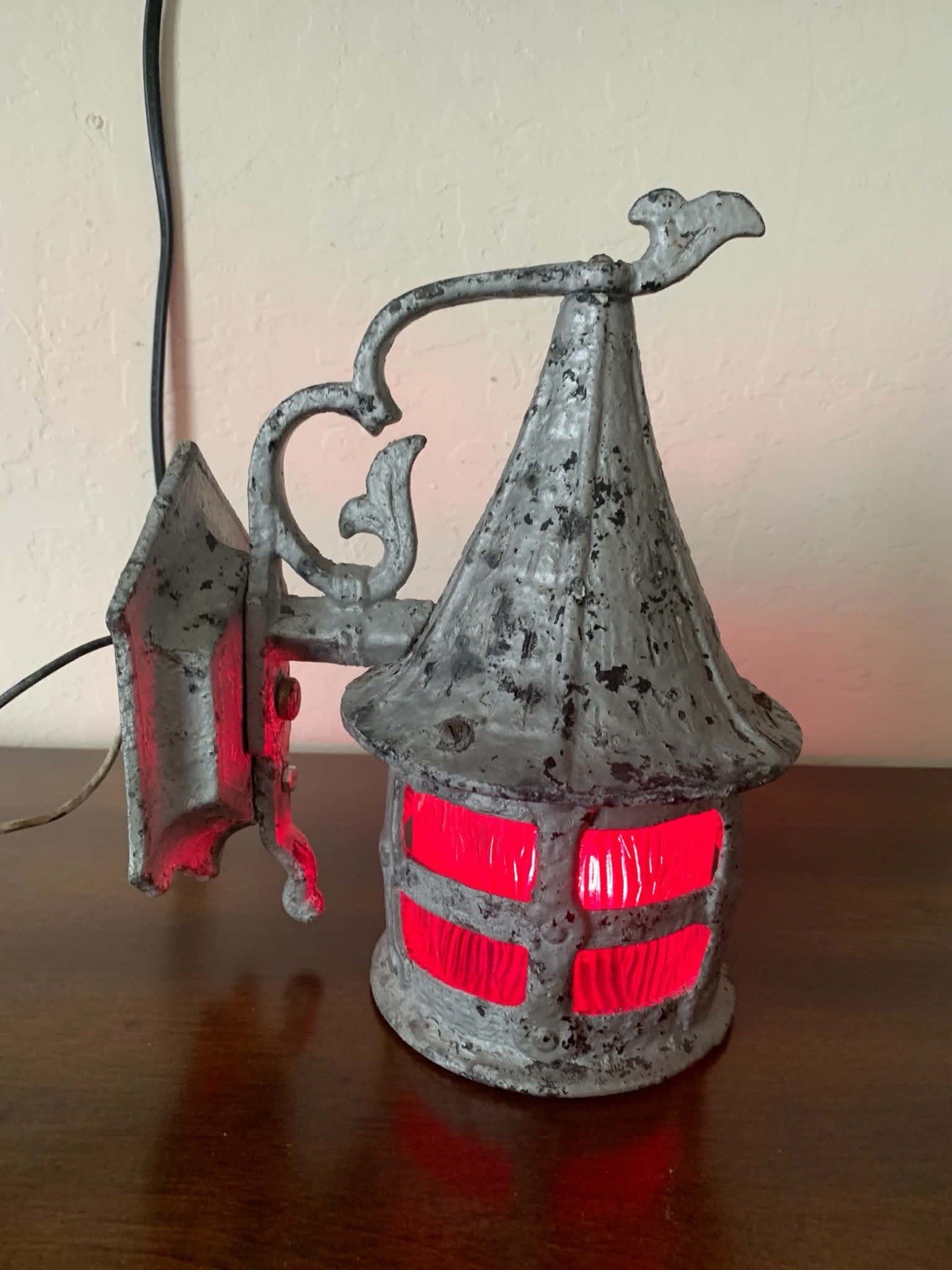 Vintage Witches Hat Tudor Gothic Lantern Style Cast Porch Light Fixture