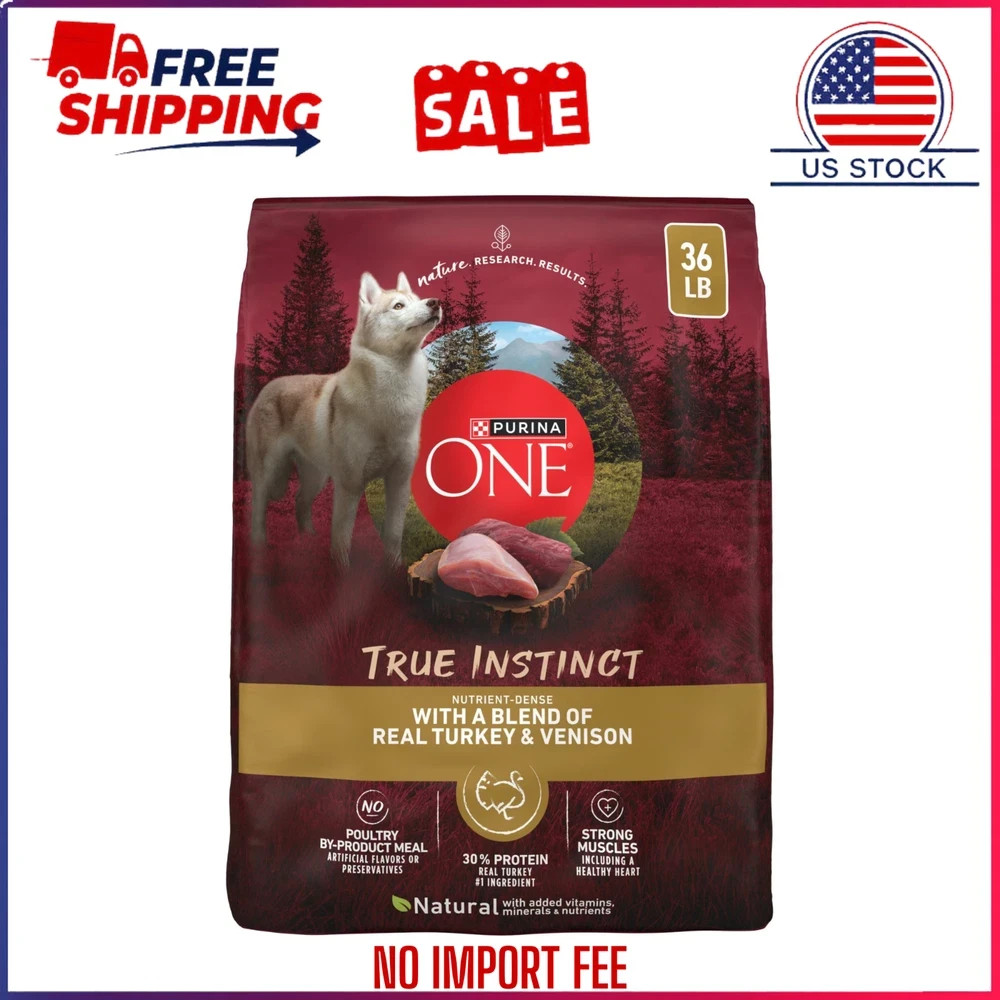 Purina ONE True Instinct High-Protein Real Turkey Venison Dry Dog Food 36lb bag