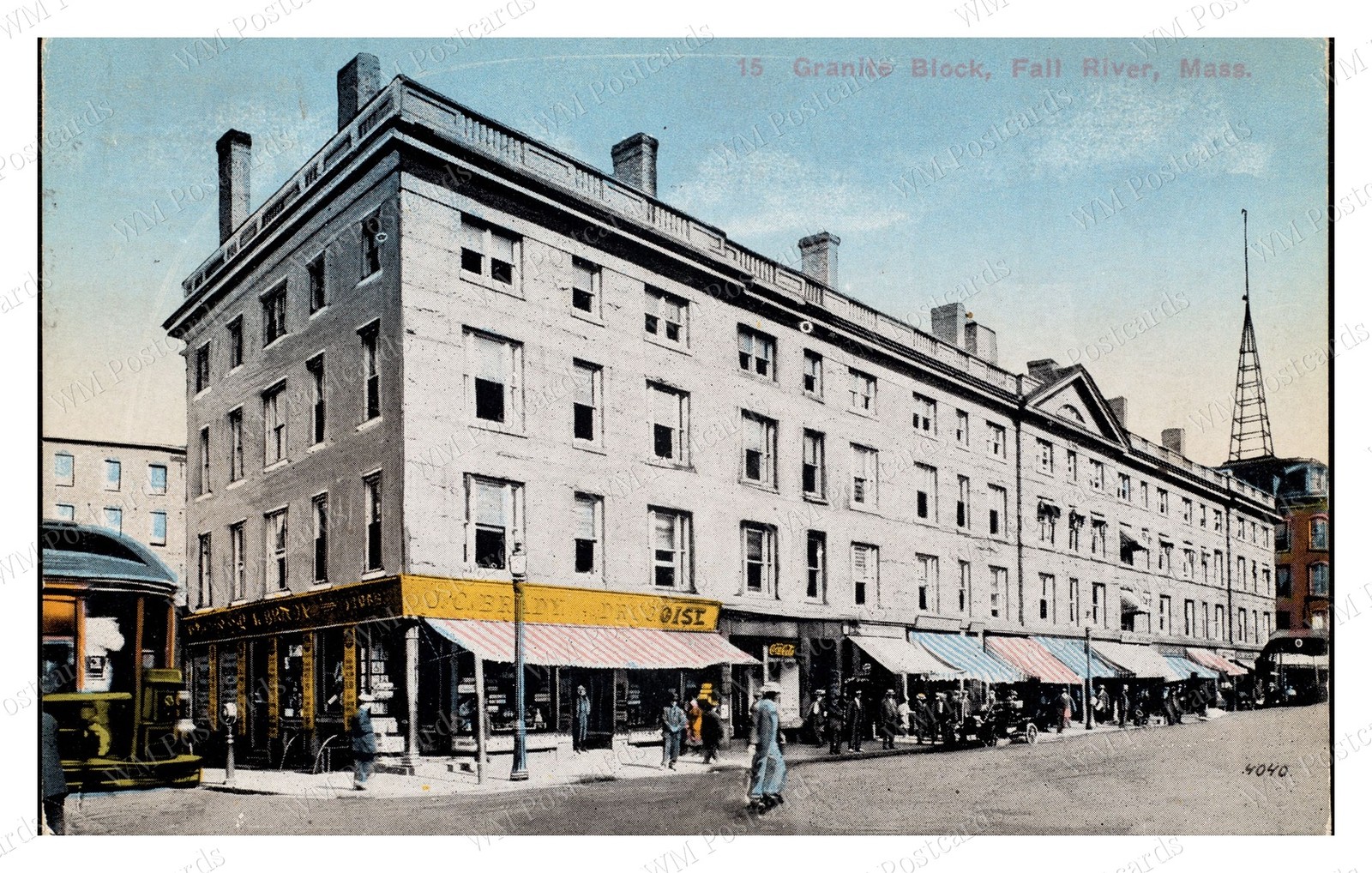 Fall River Massachusetts 1910s Granite Block Building Standard Postcard Fall River Massachusetts 1910s Granite Block Building Standard Postcard