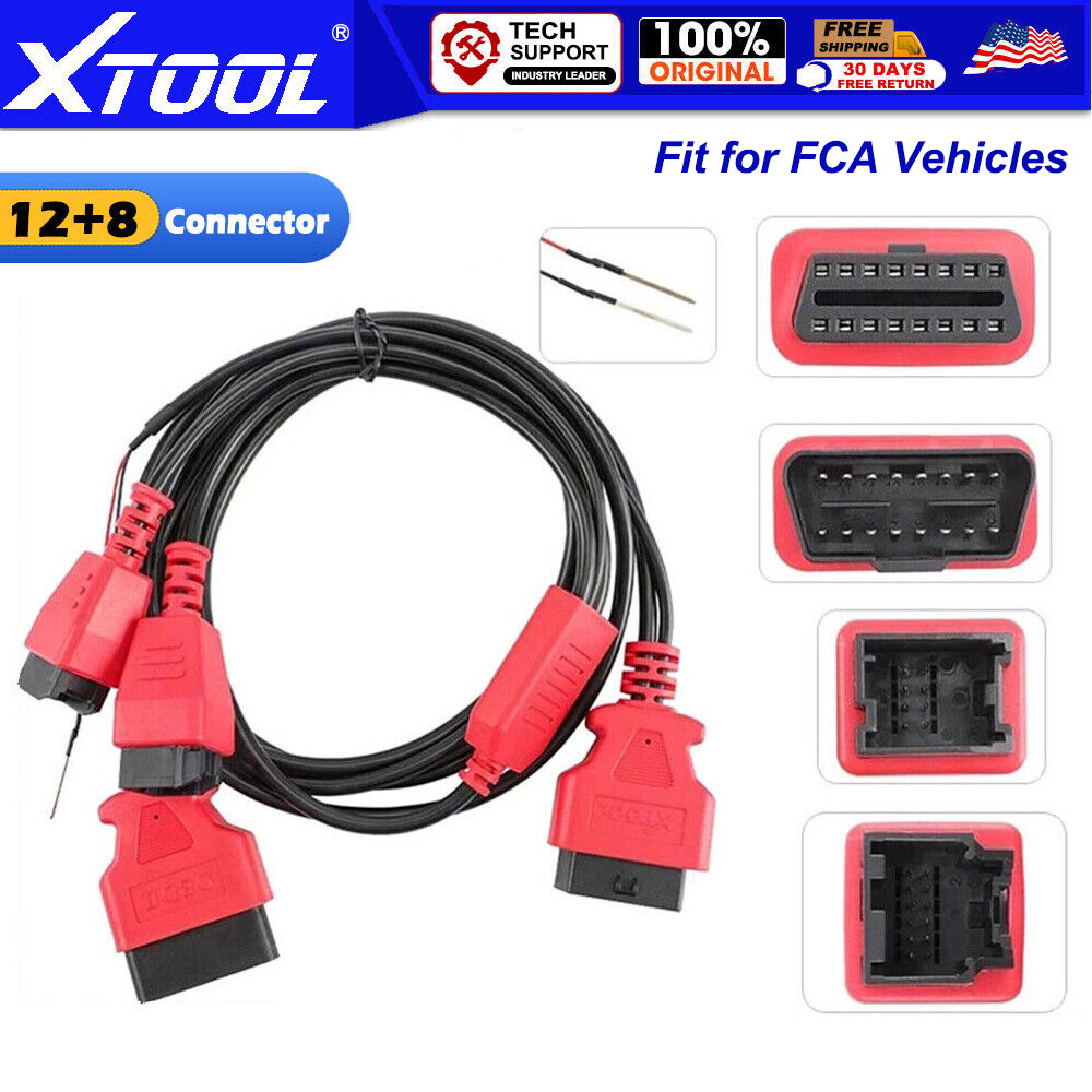 New XTOOL 12+8PIN Car Diagnostic Connector Bypass Cable Fit for FCA For D7 D8 D9