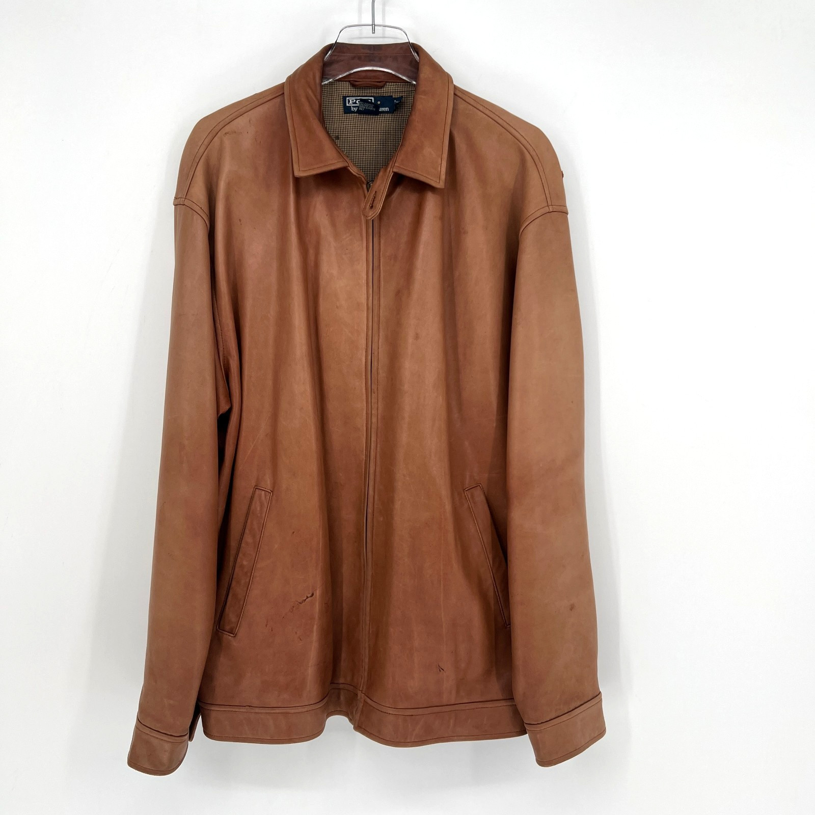 Vtg Polo Ralph Lauren 90s Leather Jacket Mens XL Brown Tan Quiet Luxury Vtg Polo Ralph Lauren 90s Leather Jacket Mens XL Brown Tan Quiet Luxury