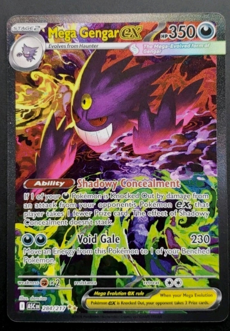 Mega Gengar Ex SIR 284/217 Ascended Heroes Pokemon Card Mega Gengar Ex SIR 284/217 Ascended Heroes Pokemon Card