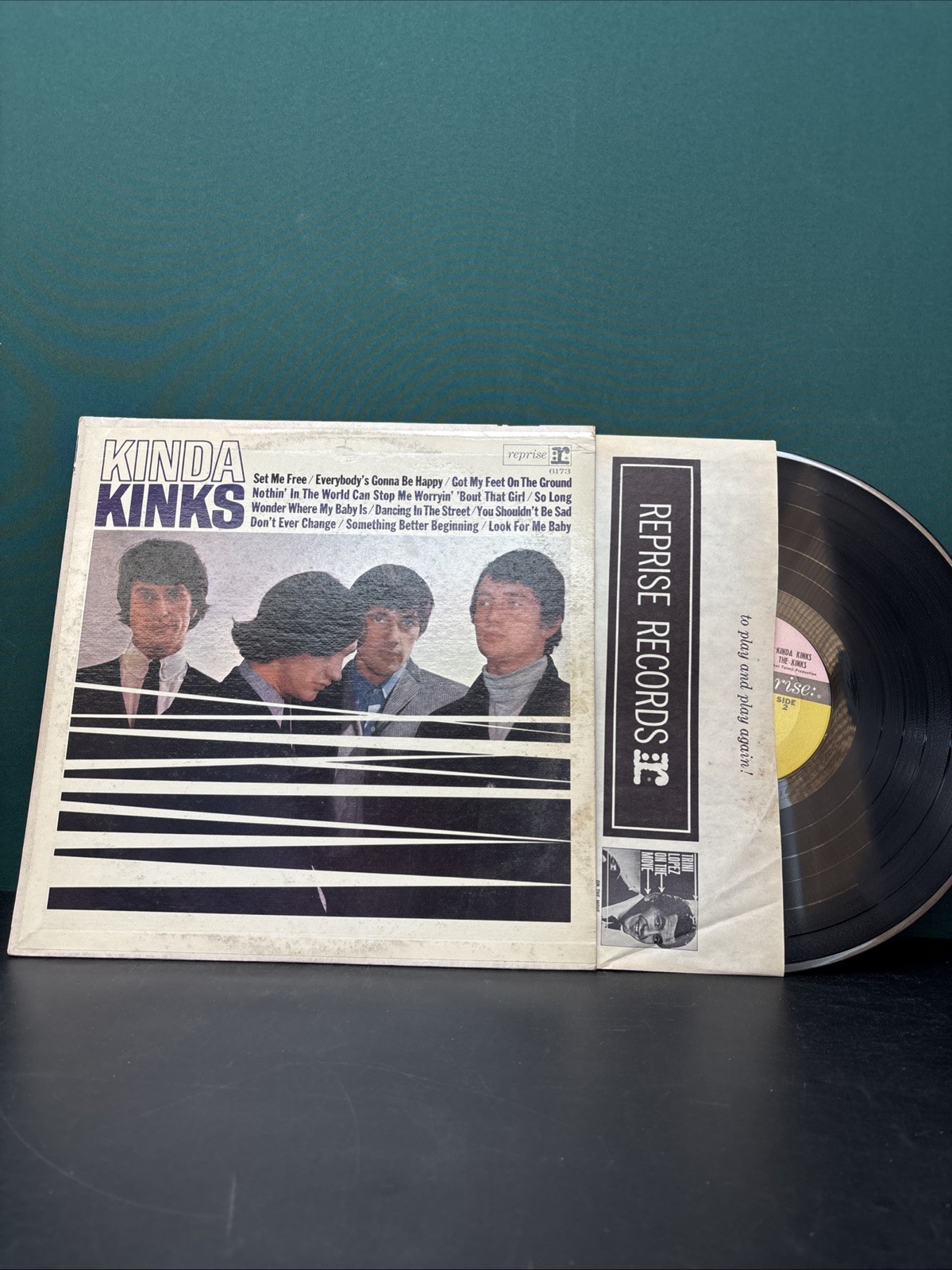The Kinks Kinda Kinks LP 1965 Reprise R 6173 Mono Tri-Color Vinyl
