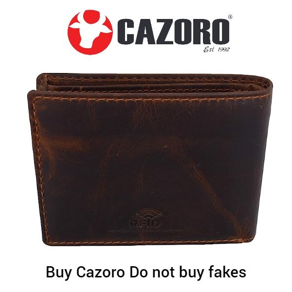 RFID Blocking Brown Vintage Leather Men\'s Bifold Center Flap Wallet