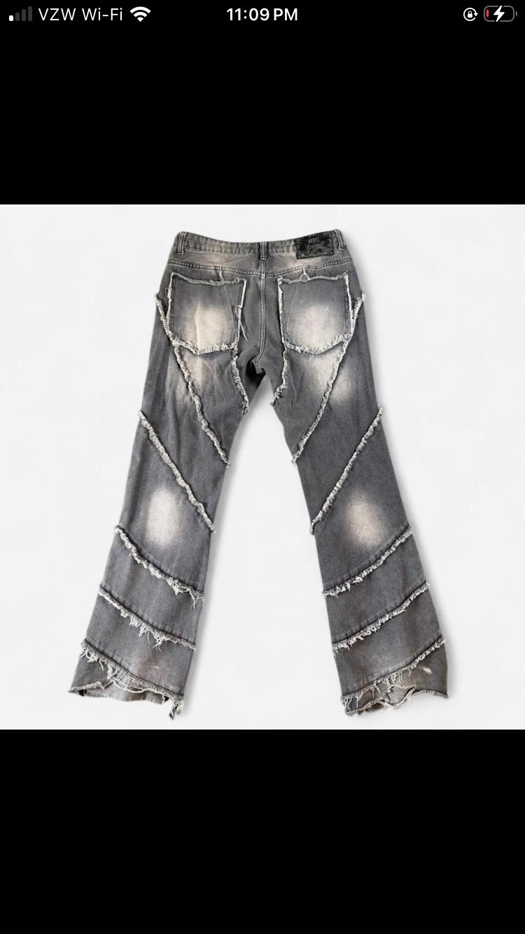 Rebel Vengeance Black Spider Web Distressed Skater Grunge Denim Jeans 32x32