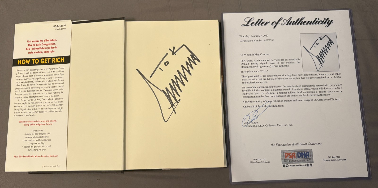 Donald Trump President Signed Autographed Donald Trump President Signed Autographed