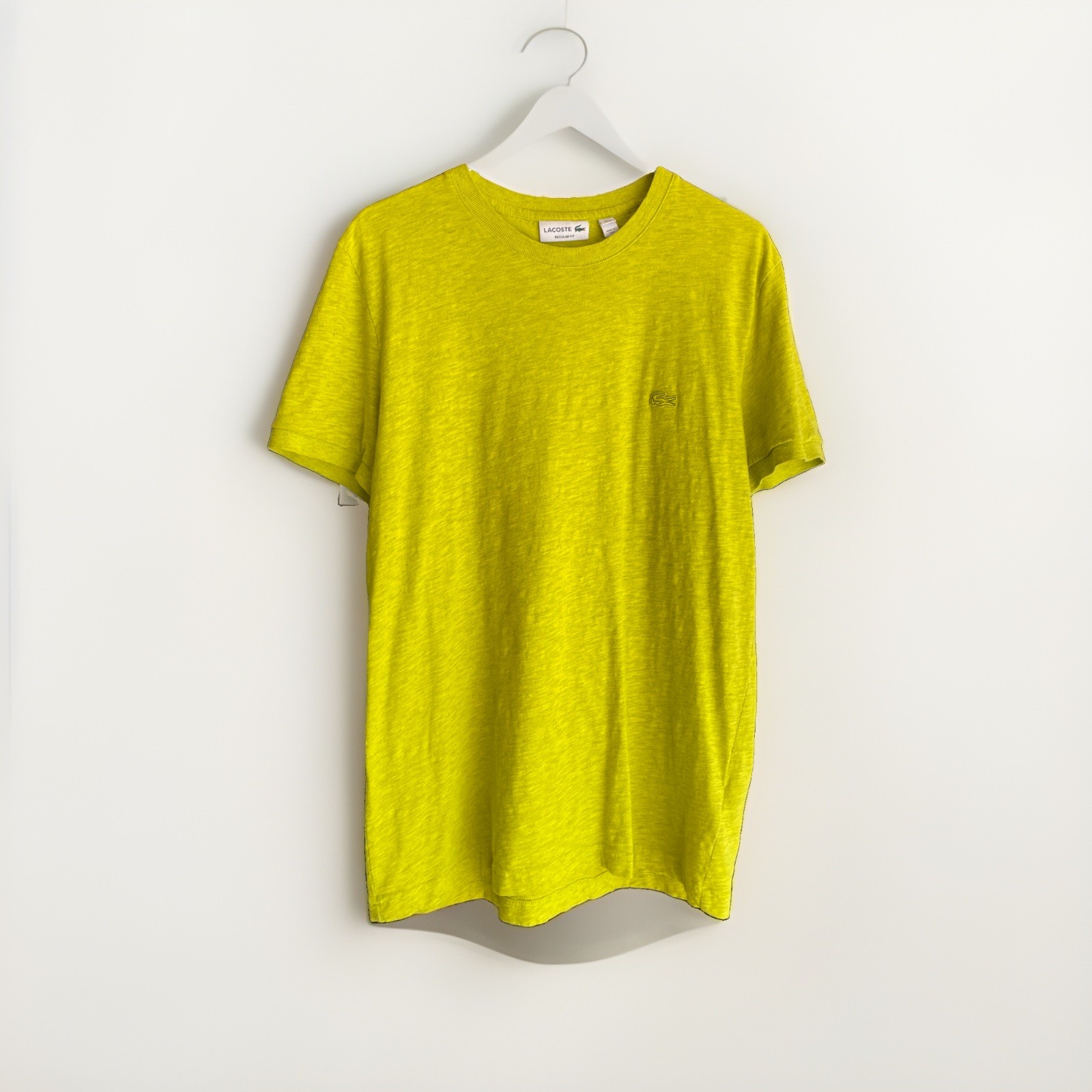 Lacoste Men’s Bright Green Medium Short Sleeve Collared Knit Embroidered Logo