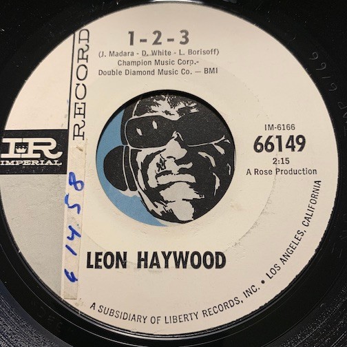 LEON HAYWOOD R&B Mod 45 Imperial #66149 1-2-3 b/w Soul On VG++