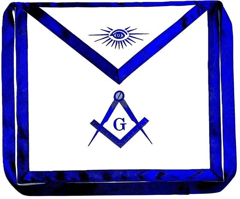 Masonic Master Mason Square Compass Apron EMBROIDERED Blue Lodge Fraternity