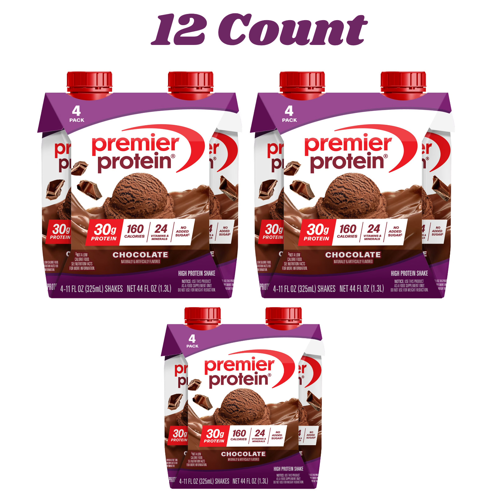 Premier Protein Shake, Chocolate, 30g Protein, 11 Fl Oz, 12 Ct .. Premier Protein Shake, Chocolate, 30g Protein, 11 Fl Oz, 12 Ct ..
