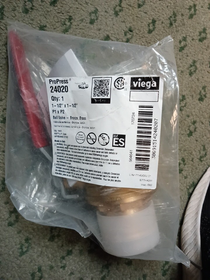 Viega ProPress 1-1/2 in. Press Zero-Lead Bronze and Brass Ball Valve 24020 New