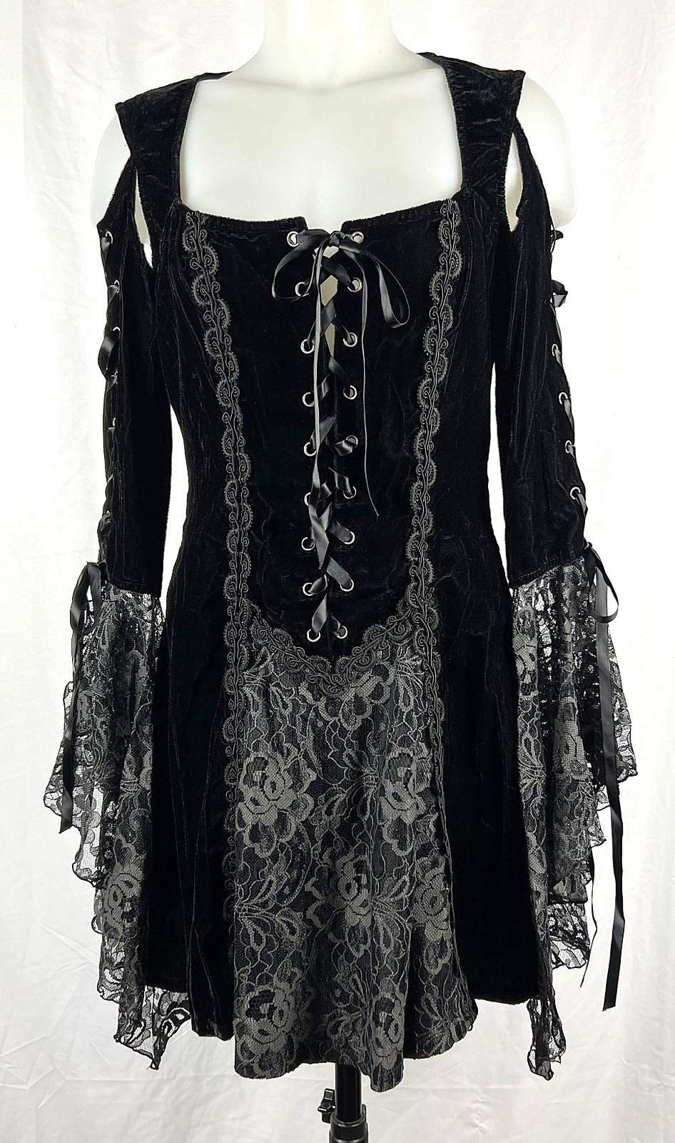 RARE LIP SERVICE 2003/04 SAMPLE: Sweet Sorrow Bittersweet Black Velvet Dress M