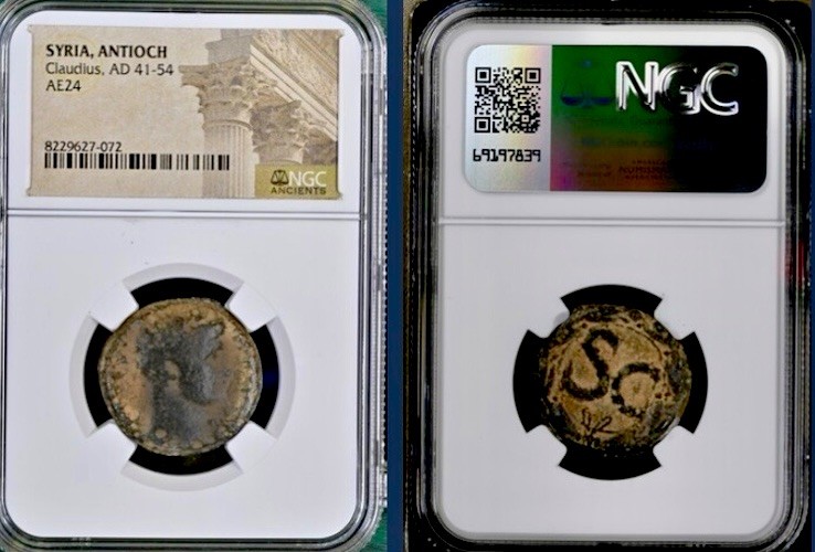 Roman Emperor Claudius I 41AD-54AD Ancient NGC Genuine Certified Coin Authentic