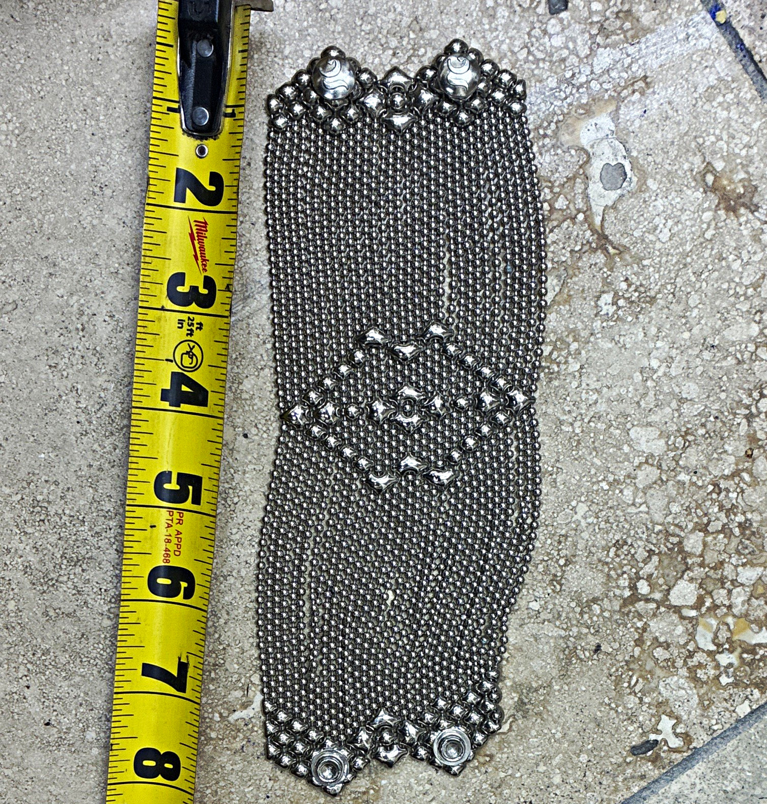 Sergio Gutierrez SG Liquid Metal B26 Wide Mesh Cuff Bracelet 8.25” Vintage