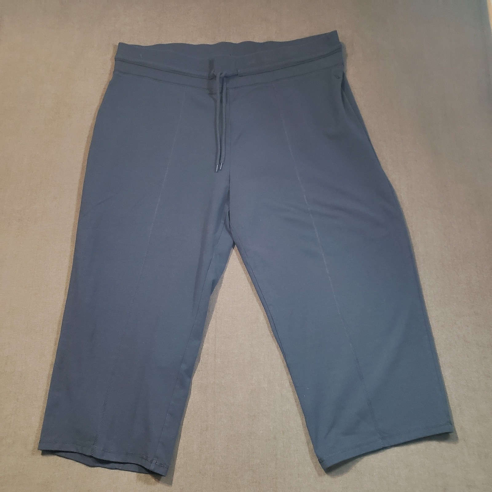 Bold Spirit Cropped Pants Womens 20-22W Navy Blue Drawstring Athletic Joggers
