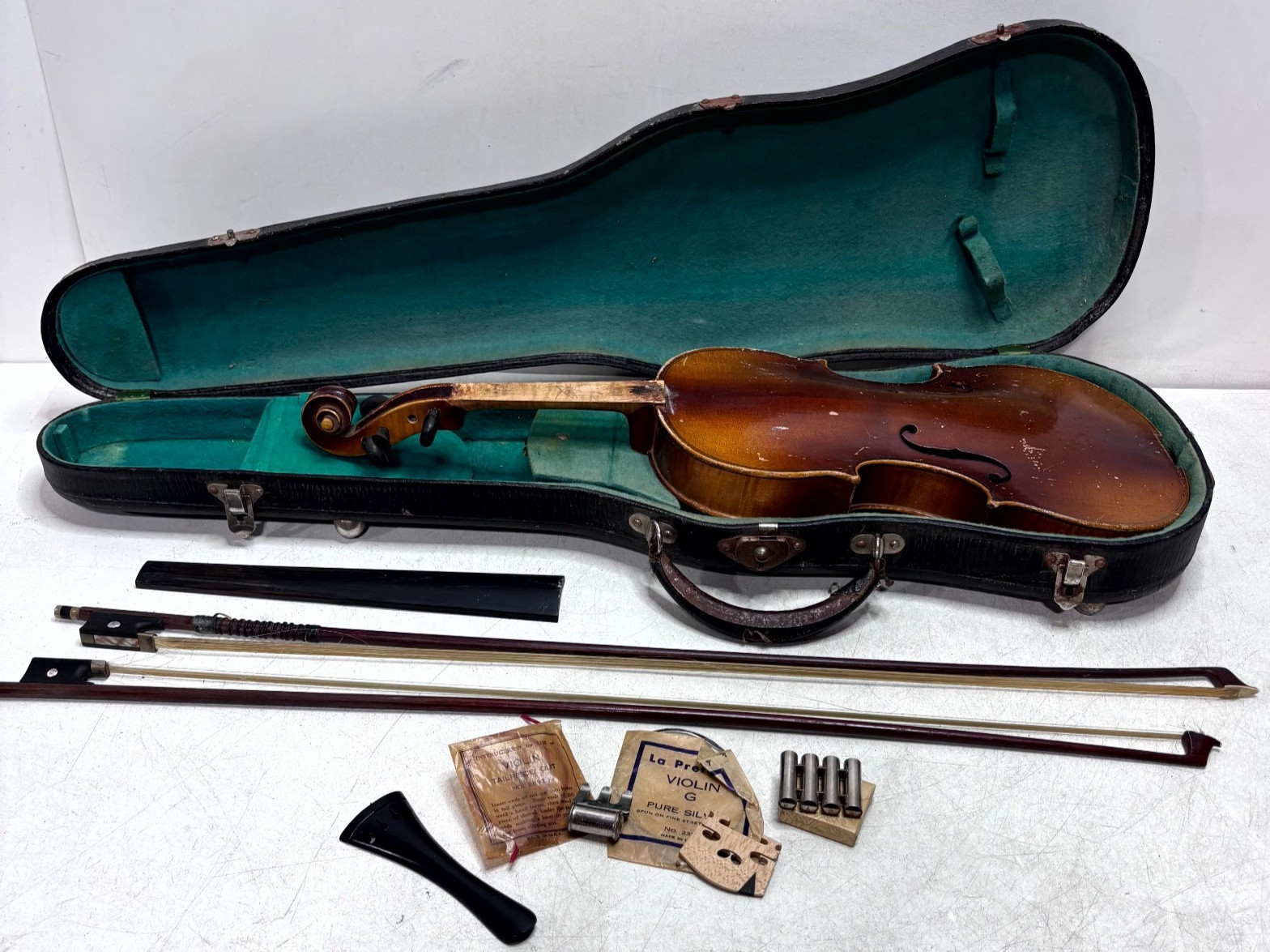 Vintage Acoustic Violin Copy of Nicolaus Amati Made in Germany With Case Bow