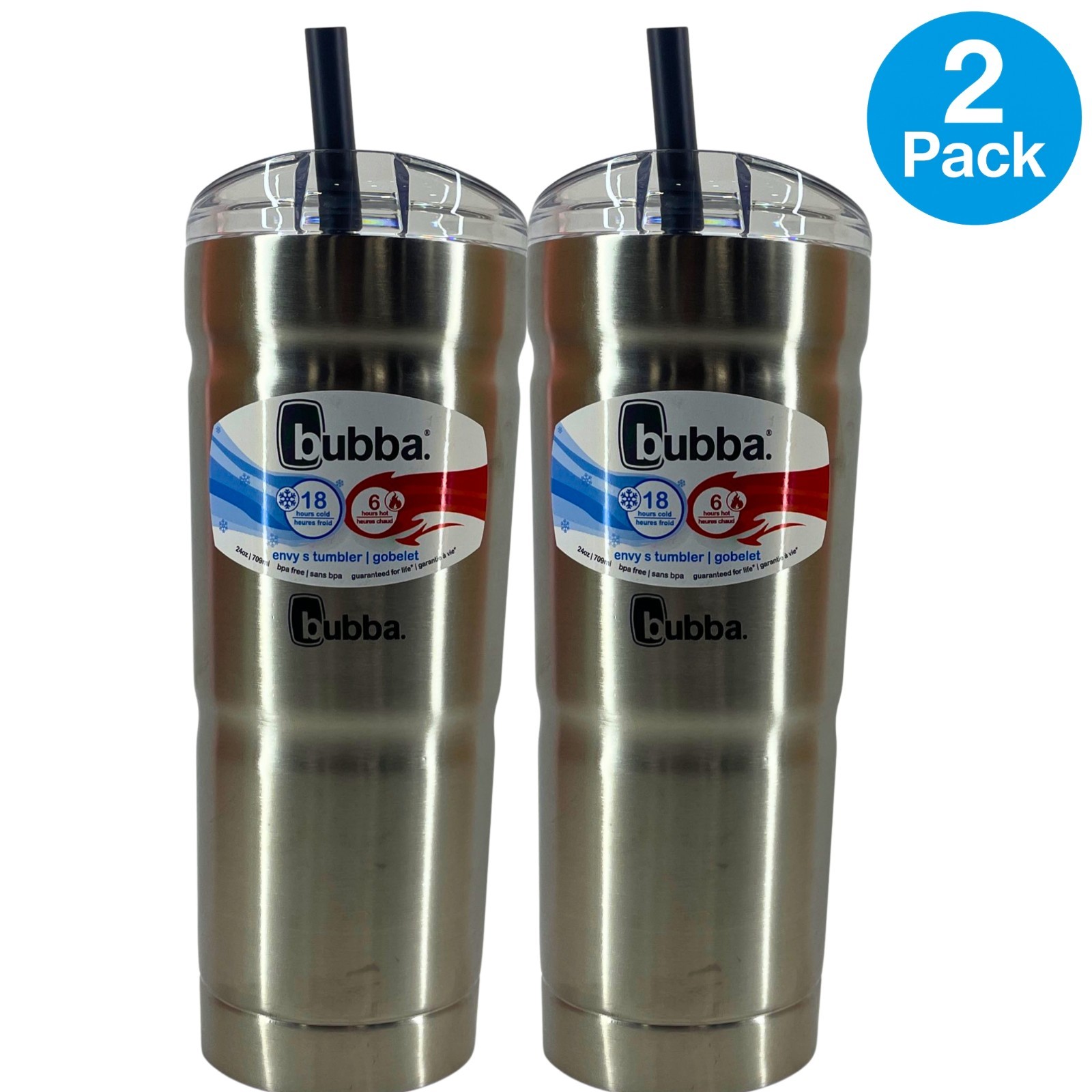 Bubba Envy S Stainless Steel Tumbler with Straw 24 OZ Insulated Vacuum 2 Pack Bubba Envy S Stainless Steel Tumbler with Straw 24 OZ Insulated Vacuum 2 Pack