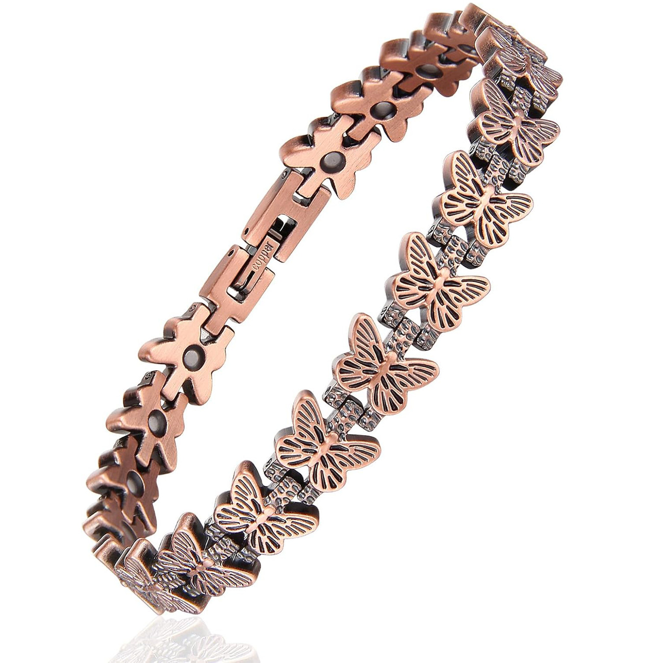 Women\'s Copper Magnetic Bracelet 3500 Gauss Adjustable with Sizing Tool