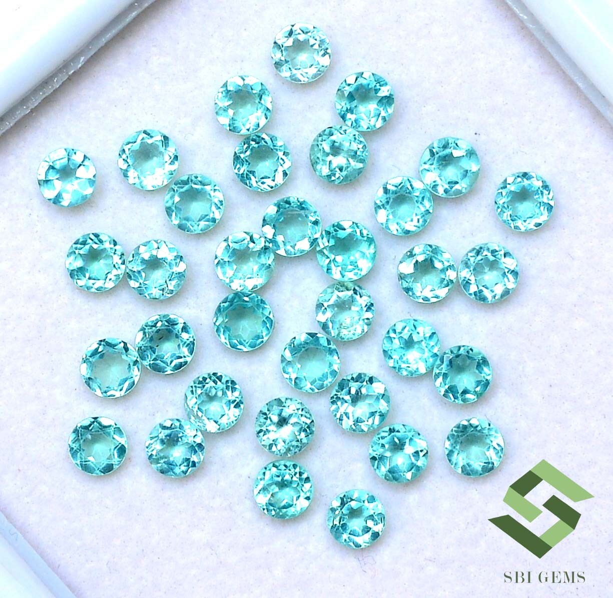 4 mm Natural Apatite Round Cut Lot 25 Pcs 6.34 CTS Calibrated Loose Gemstones