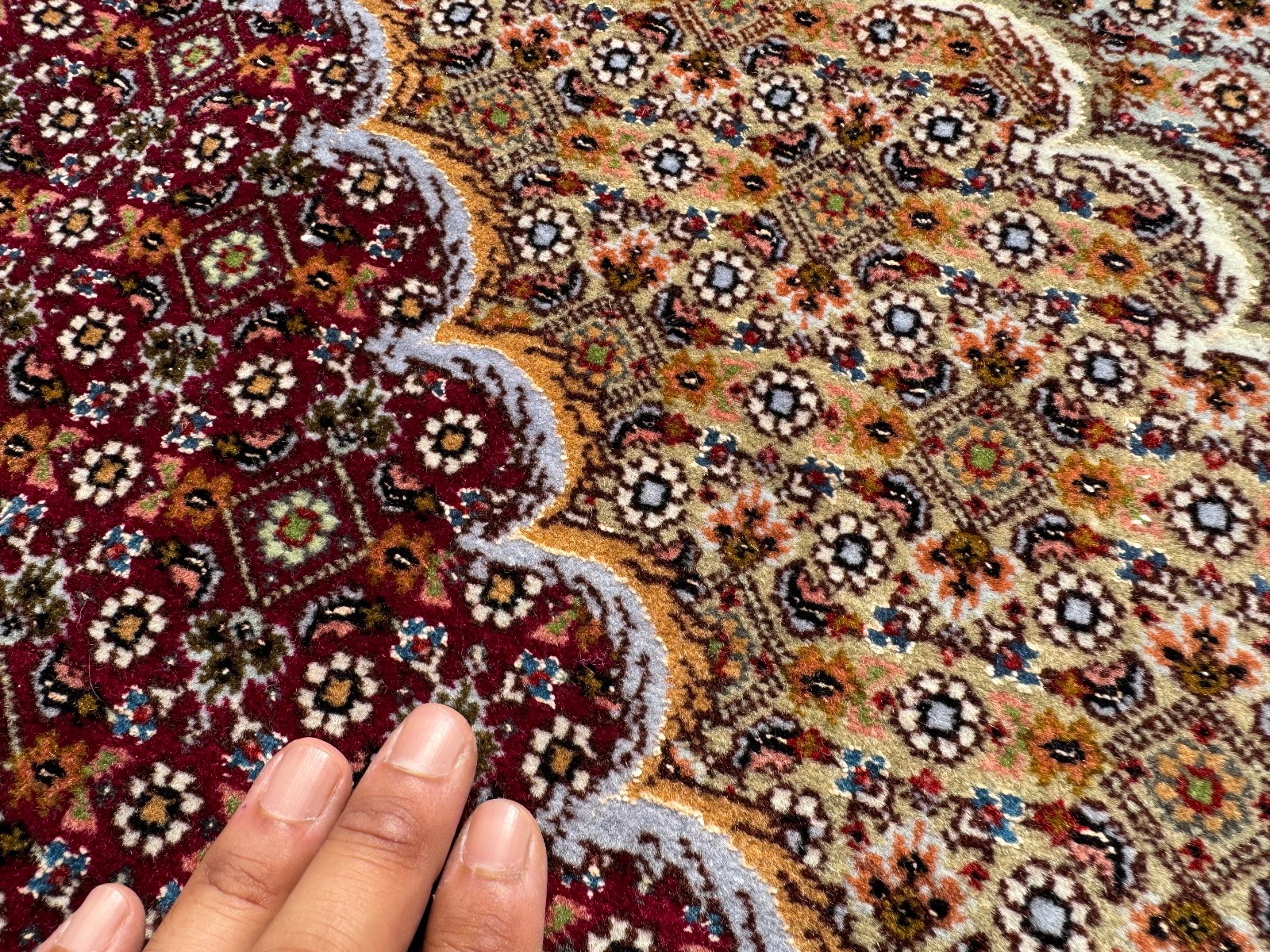 VINTAGE WOOL SILK RUG 8x11 HAND-KNOTTED ORIENTAL antique fine handmade real 8x12