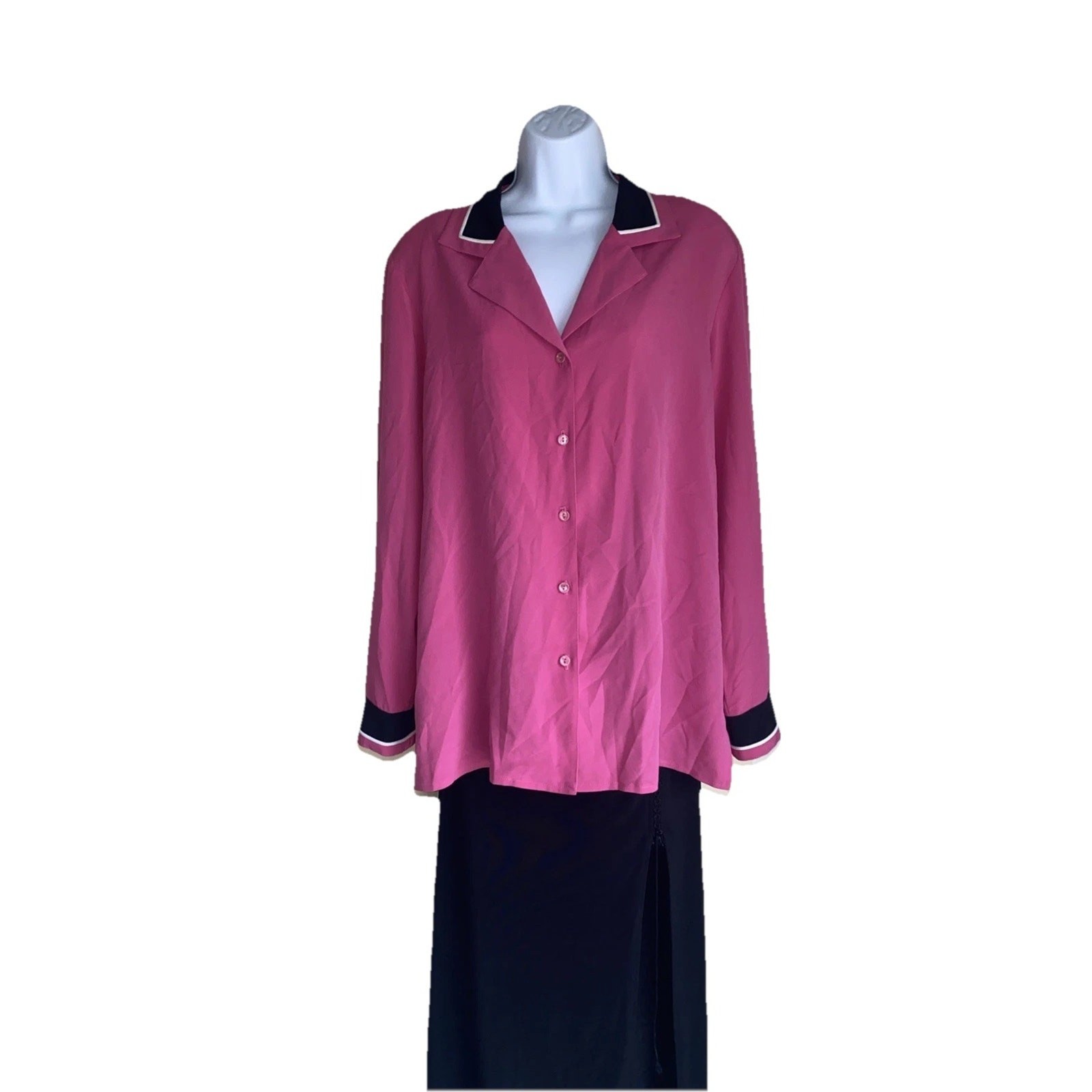 VTG Da Rue Womens 2X Plus Size Office Career Barbie Button Up Pink Soft Blouse VTG Da Rue Womens 2X Plus Size Office Career Barbie Button Up Pink Soft Blouse