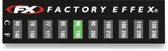 Factory Effex Temperature Sticker 3-Pack 149-248°F MPN 08-90225