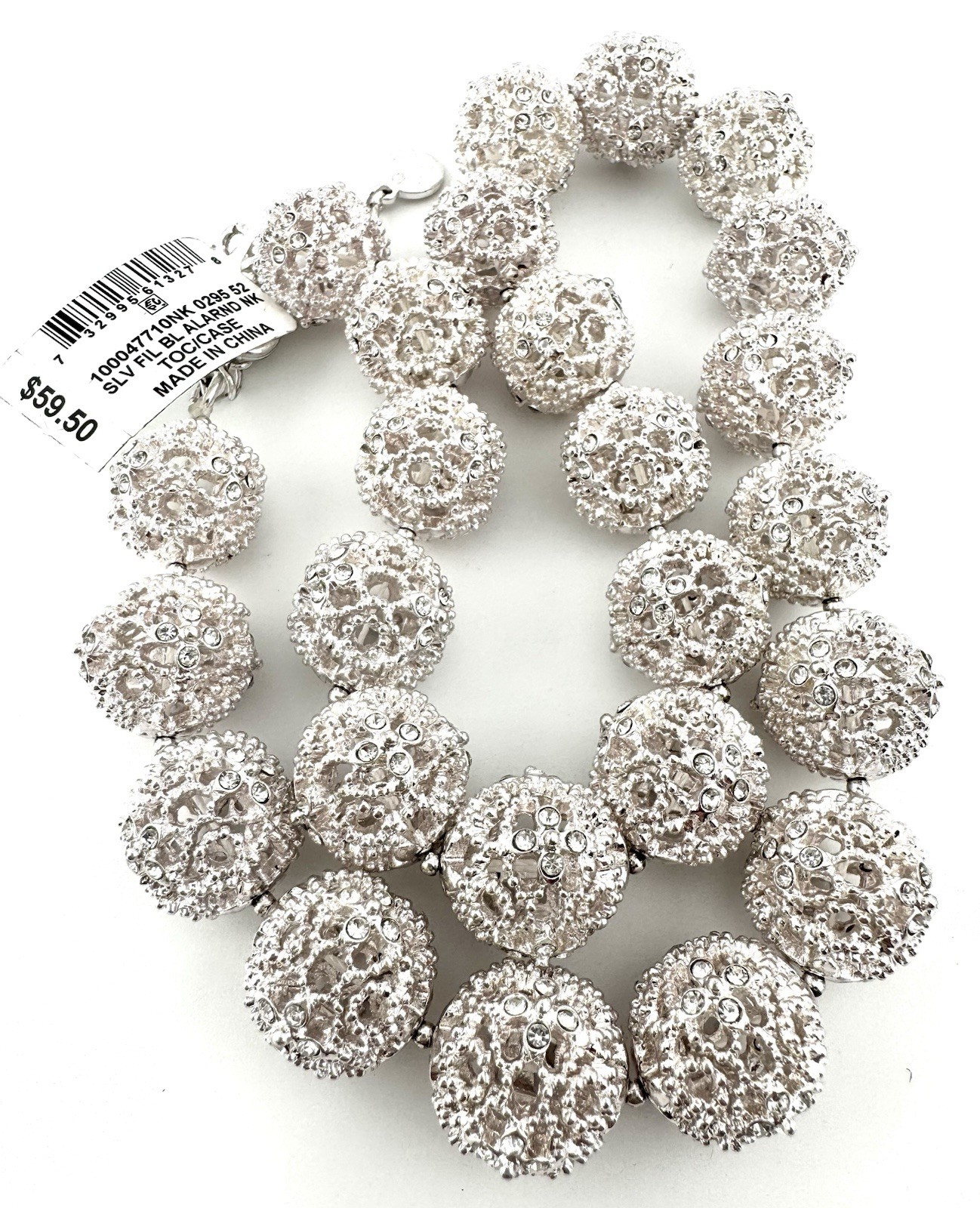 Charter Club Chunky Filigree 15mm Silver Ball Necklace NWT Sparkly 18” Plus Ext Charter Club Chunky Filigree 15mm Silver Ball Necklace NWT Sparkly 18” Plus Ext